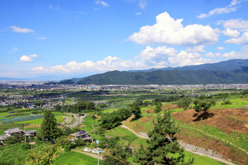 Obraz premium 姨捨山からの景観