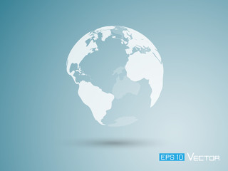 Earth on blue background