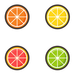 cartoon citrus set