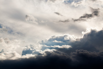 colorful dramatic sky with cloud at sunset
