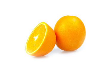 Fresh  orange fruit  isolated on white background