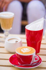  Close-Up Of Cappuccino At Cafe
