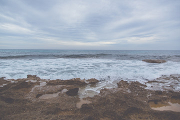 Wave on the coast of Mallorca.