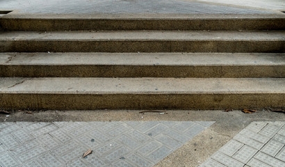 Cement with small gravel staircase
