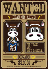 Donkey Cowboy Wanted Poster
