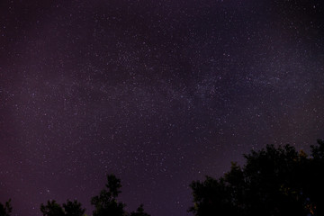 Fototapeta na wymiar Blue dark night sky with many stars