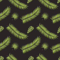 Seamless pattern with leaves vector illustration.