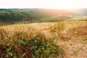 Scenic view of Chervonohorod Castle ruins Nyrkiv village, Ternopil region, Ukraine