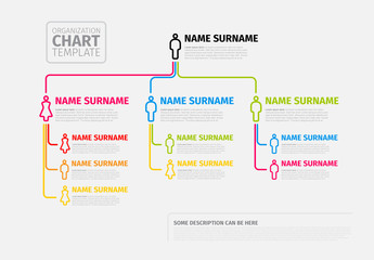 Colorful Organizational Chart Layout 
