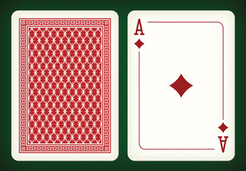 Ace of diamonds - playing cards vector illustration
