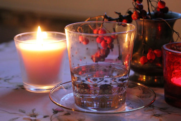 a glass of water