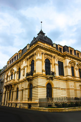 Fototapeta premium Beautiful yellow interbellic building