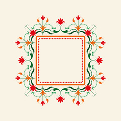 Floral border. Vector decorative frame. Elegant element for design template, place for text. Lace decor for birthday and greeting card, wedding invitation. Vector logo template, labels and badges