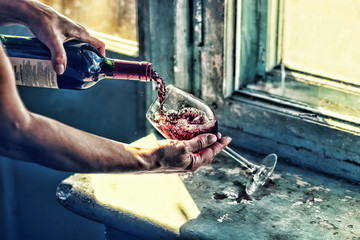 Pouring wine