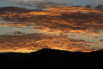 Fiery mountain sunset