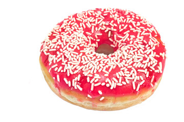 Donut with sprinkles isolated on white background