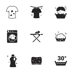 Icons for theme laundry. White background