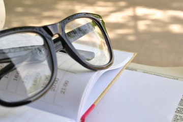 Glasses, read, write, business