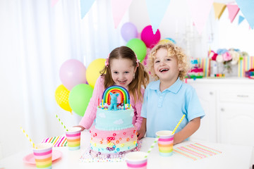 Kids birthday party with cake