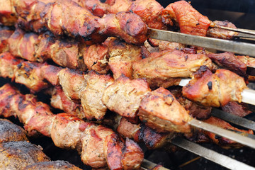 Grilled meat kebab