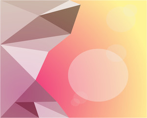 Triangle vs Circle. Pink Yellow Shining colored illustration in a brand-new style.  pattern for your business and slide design. Low poly crystal background.
