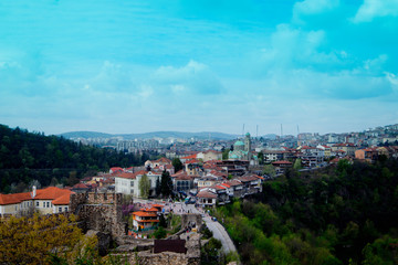 Veliko Tarnovo city, old capital of Bulgaria, Europe. Spring season.