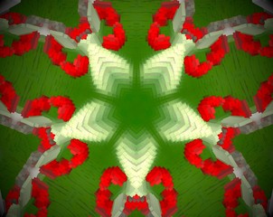 Abstract extruded mandala 3D illustration