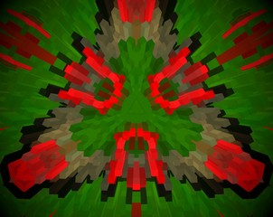 Abstract extruded mandala 3D illustration