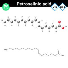 Petroselinic unsaturated fatty acid molecule