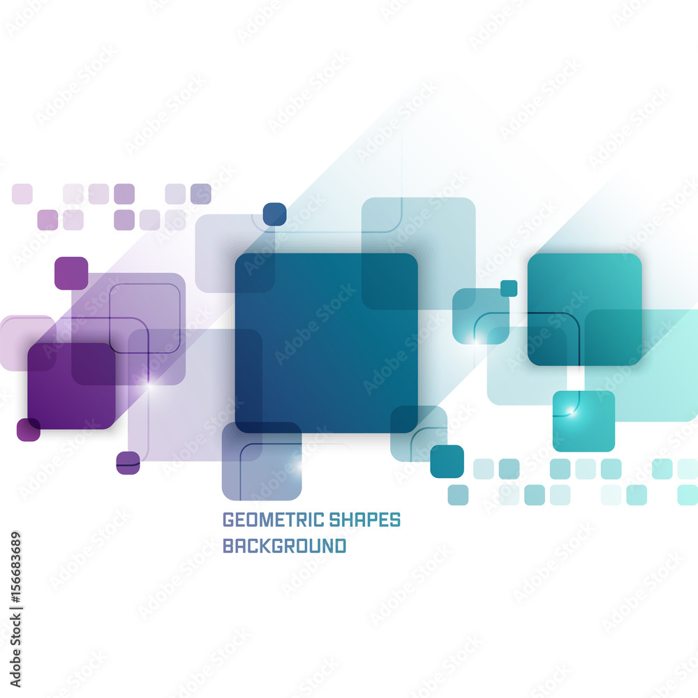 Poster abstract technology vector background with squares and glitter.
