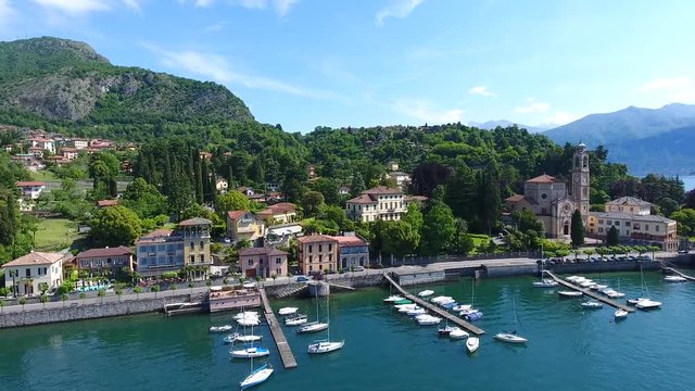 Port of Tremezzo - Aerial view on Como lake