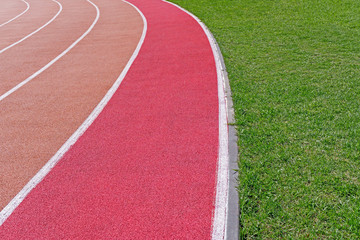 Running track with marking