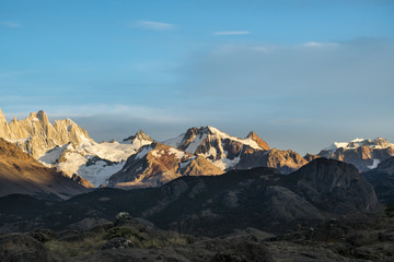 Fototapeta na wymiar Snowy Mountains, El Chalten, Argentina