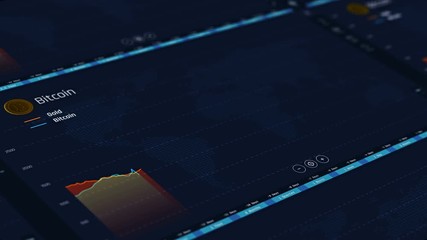 Bitcoin price going down compared to gold, crash, cryptocurrency losing value. Bitcoin currency losing and gaining value, fluctuation
 - Powered by Adobe