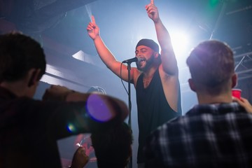 Singer performing on stage