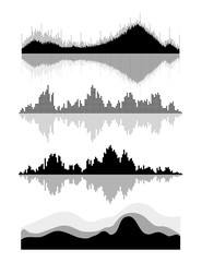 Fototapeta premium Vector music sound waves set. Audio digital equalizer technology, console panel, pulse musical.