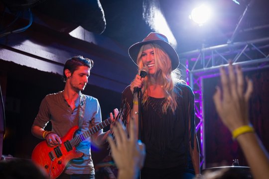 Singer performing on stage