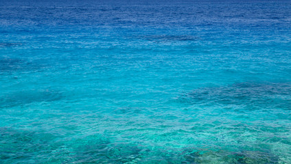 Transparent coastal water of the sea in the summer.