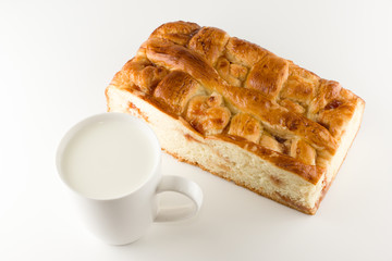 fresh cake with apple filling