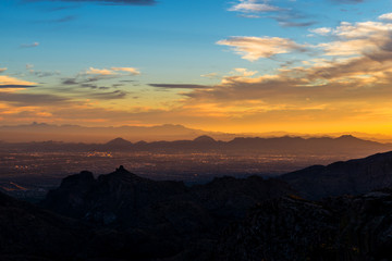 Sunset overlooking Tucson Arizona from Mt. Lemmon