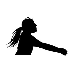 female volleyball player with a ball vector illustration