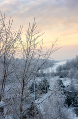 Sunset over the village