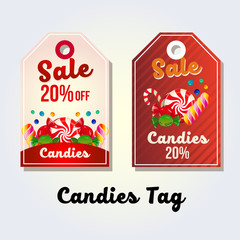 colorful candies tag