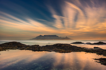 Table Mountain beach sunset