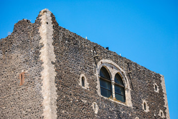 Partial view of the norman medieval castle in Paterno. Sicily