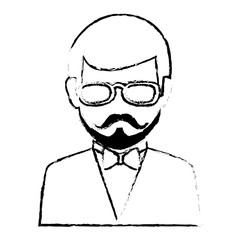 businessman worker with glasses isolated icon vector illustration design