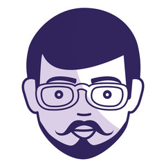 young man with glasses avatar character vector illustration design