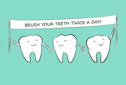 Healthy white teeth. Vector illustration.