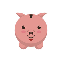 save money inside pig in the home, vector illustration