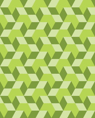 Green rhombus seamless pattern, vector